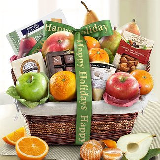 Happy Holidays Gourmet Fruit Basket