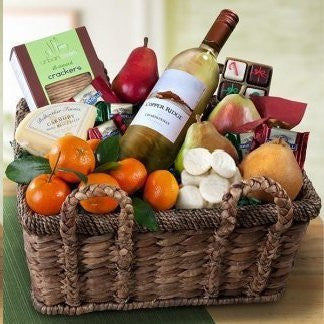 California Chardonnay, Fruit & Cheese Basket